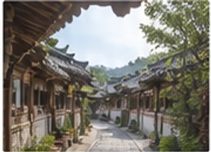 전주 한옥마을 담장 사이로 이어지는 골목길