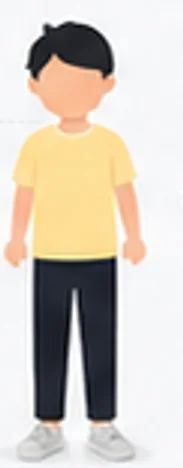 키를 재는 자 옆에 서 있는 아이 그림
