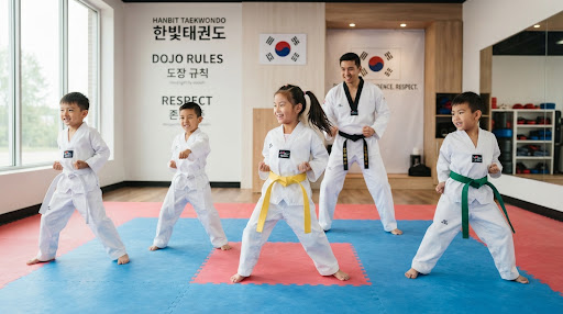 벽에 걸린 띠와 심사 기록판