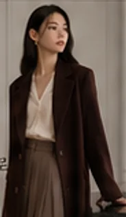 버건디 롱 코트 착장