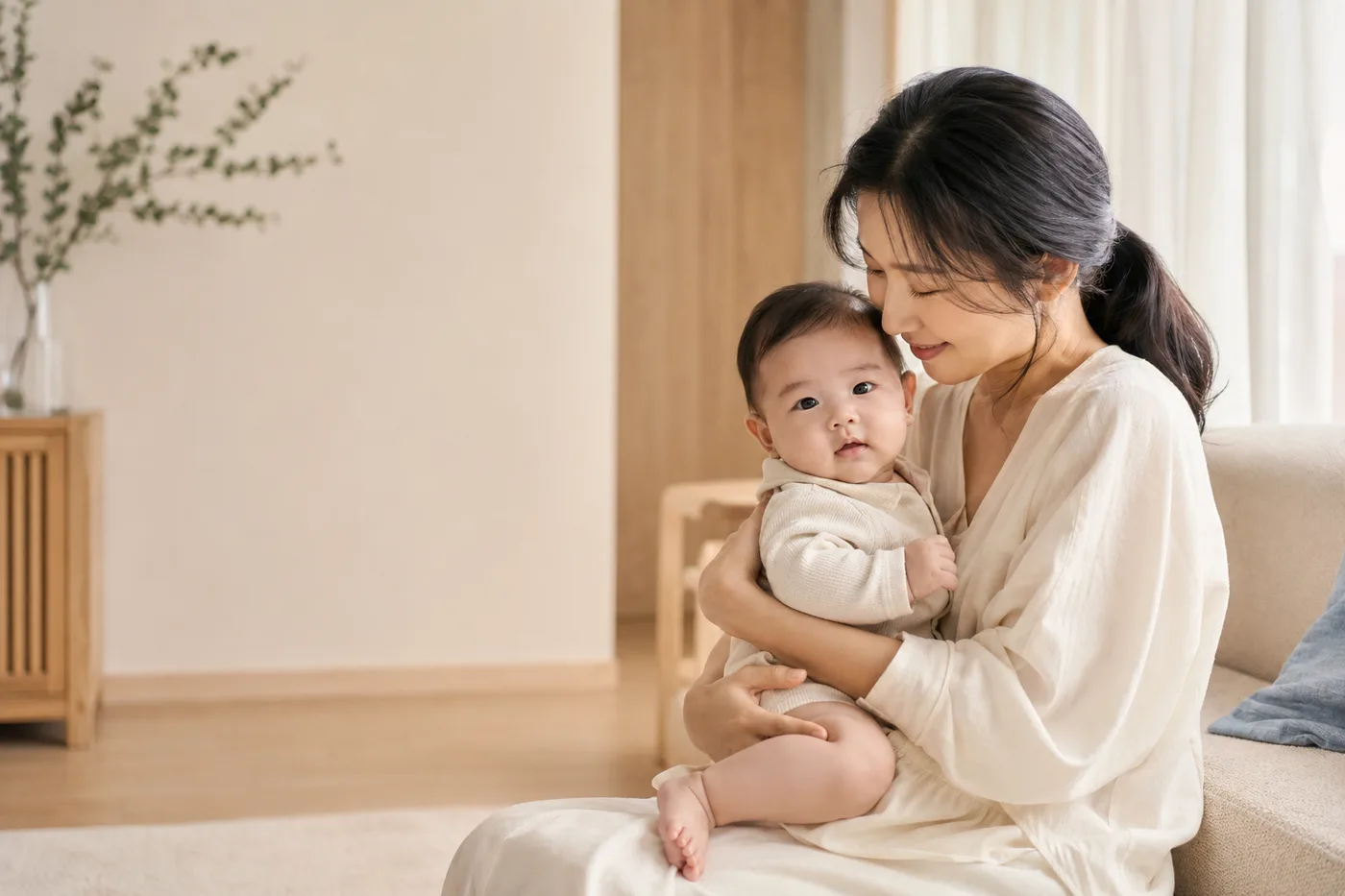 아기를 안고 있는 엄마