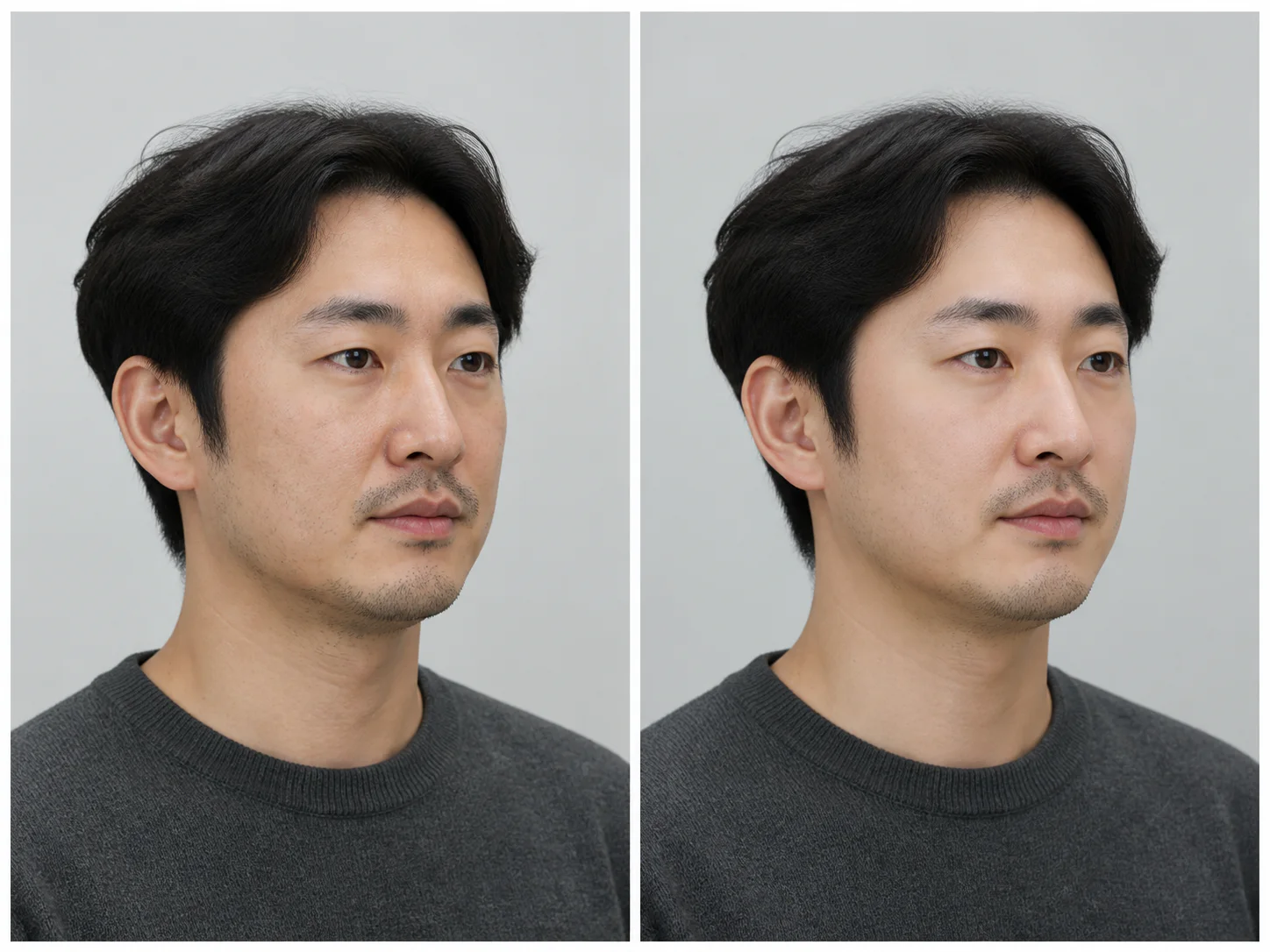 피부톤 상담을 위한 동일 조건의 비교 기록 샘플