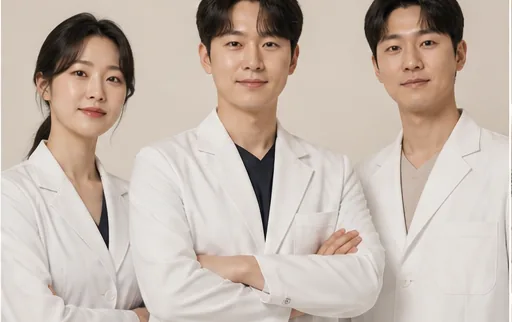 가상의 한국인 안과 의료진 세 명