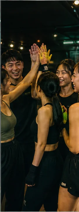 함께 훈련한 멤버들의 하이파이브