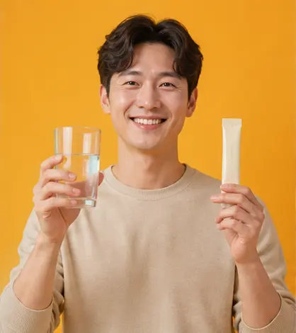 물을 마시는 남성