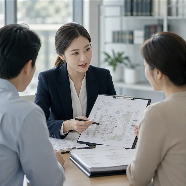 부동산 도면을 설명하는 법률 전문가