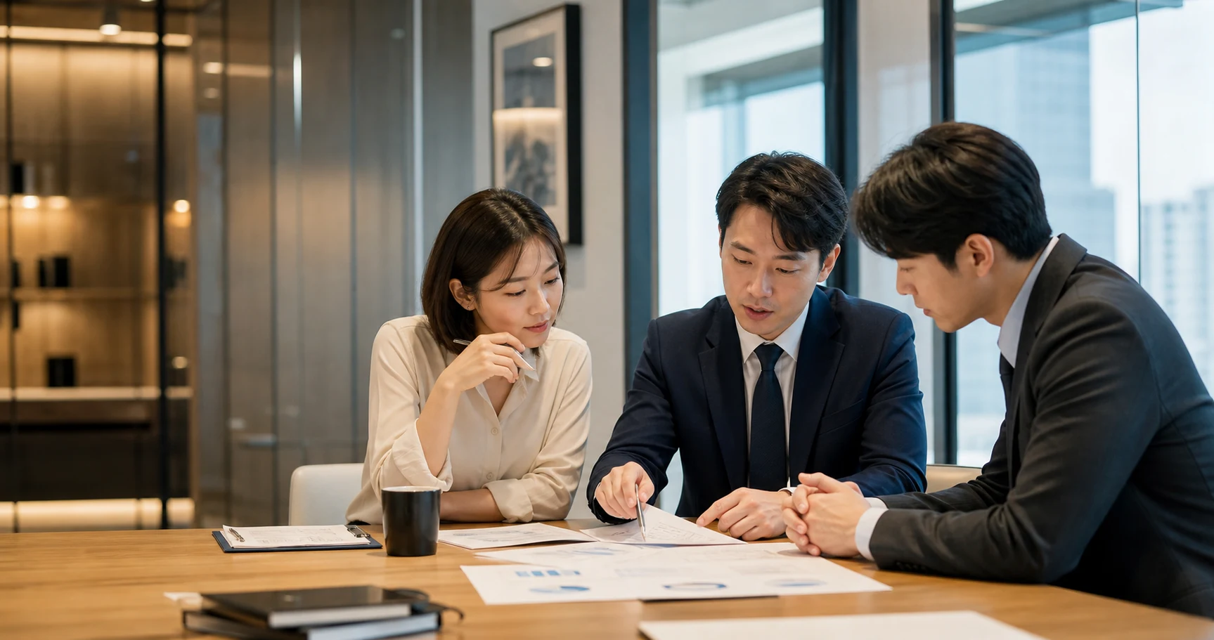 노무 전문가와 기업 담당자의 상담