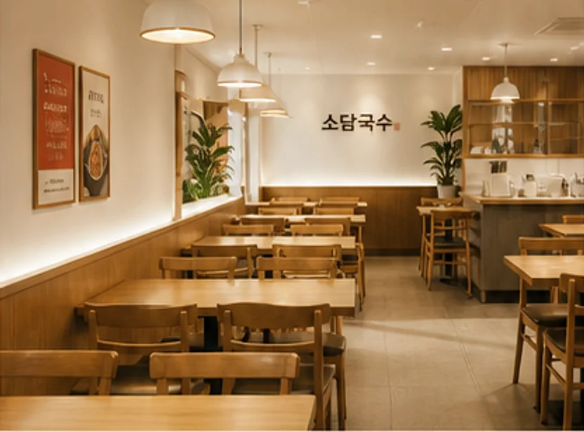 오픈 준비를 마친 소담국수 매장 홀