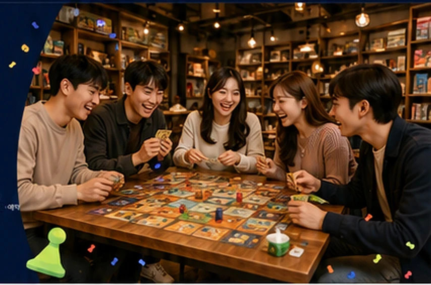 여럿이 모여 보드게임을 즐기는 모습