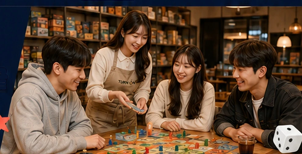 직원이 게임을 설명하는 모습