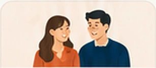마주 앉아 게임하는 커플 일러스트